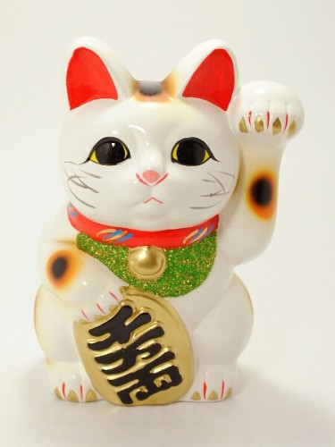 Maneki Neko Shiro Koban Hidarite