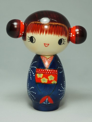 Kokeshi Blue Gokigen