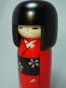 Kokeshi Red Flowers Haregi