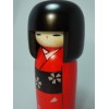 Kokeshi Red Flowers Haregi