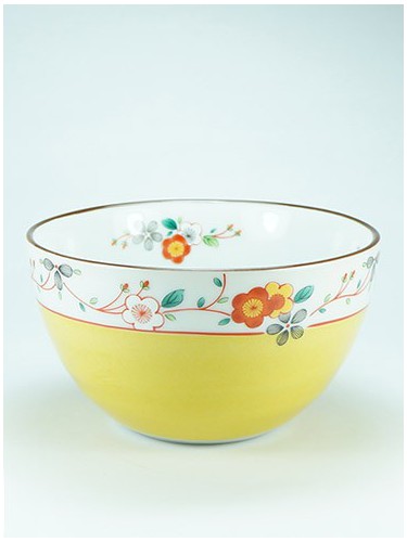 Yellow and flower bowl Osai Koume