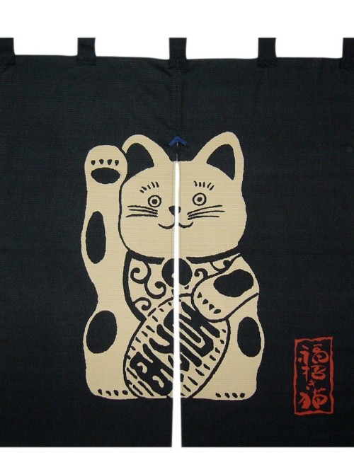 Lucky Cat and Dog Noren Japanese Door Curtain Maneki neko Inu O-iri from japan 