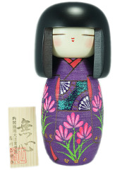 Kokeshi Fleurs Violettes Mushin