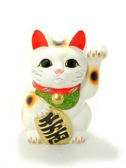 Maneki Neko Shiro Koban Hidarite