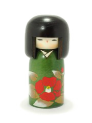 Kokeshi Green Tsubaki no Sato
