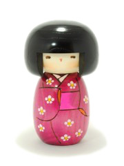 Kokeshi Rose fleurs Hanazono